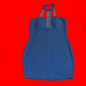 Royal Blue Choker Mini Dress